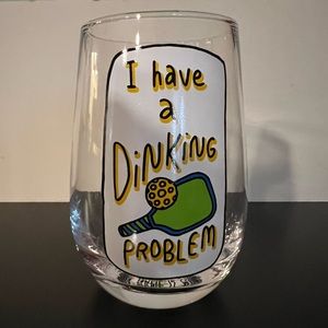 Pickleball wine glass. Brand new with tag on bottom.